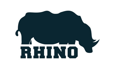 Wild rhino illustration vector logo