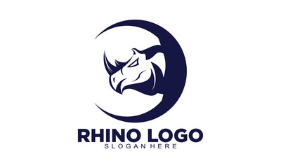 Rhino head illustration vector logo