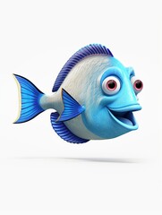 Fototapeta premium Blue fish character. Generative Ai