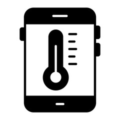 Mobile Temperature Glyph Icon