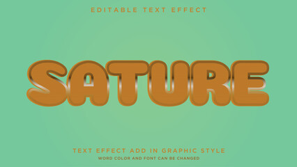 Cool typography with retro colors and style with editable Sature style text effect