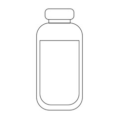 simple flat bottle with drink black line