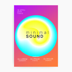 House Flyer. Electro And Exhibition Concept. Trendy Music Event. Graphic Pattern For Set Vector. Indie Art For Magazine. Yellow And Turquoise House Flyer