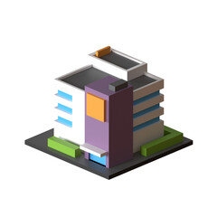 Fototapeta premium MODERN SIMPLE ISOMETRIC BUILDING 3D RENDER