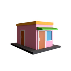 SIMPLE STORE 3D RENDER ISOLATED IMAGES