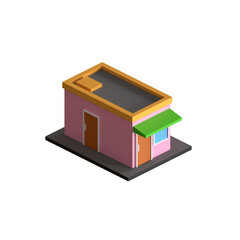 SIMPLE STORE 3D RENDER ISOLATED IMAGES