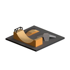 SKATE PARK ISOMETRIC 3D RENDER
