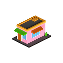 SIMPLE STORE 3D RENDER ISOLATED IMAGES