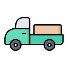 Agriculture Van Line Color Icon