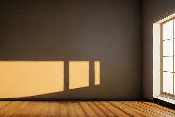 Concept design of the room in a minimalist style, mockup for advertising with empty space. Generative AI