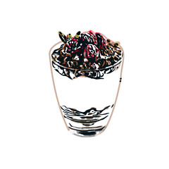 color sketch of ice cream with transparent background
