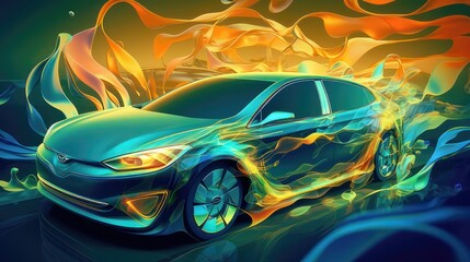 Electric car display, generative ai