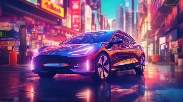 Electric car display, generative ai