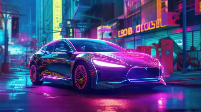 Electric car display, generative ai