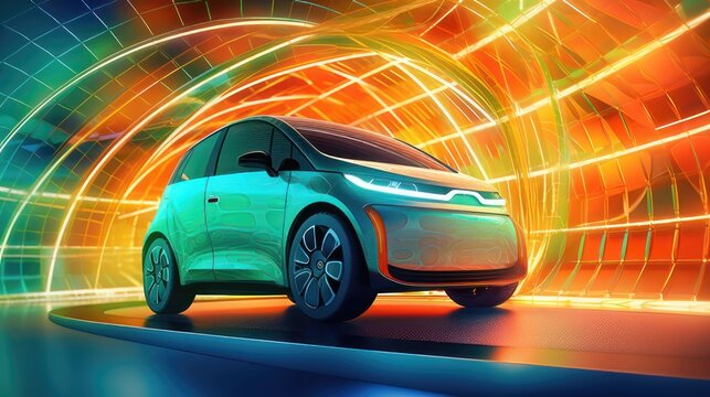 Electric car display, generative ai