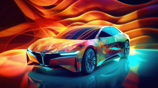Electric car display, generative ai