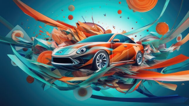 Electric car display, generative ai