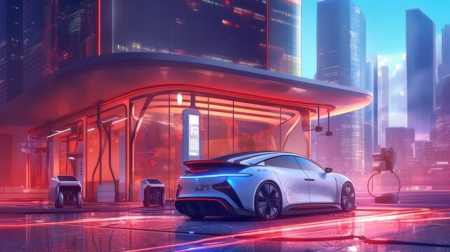 Electric car display, generative ai