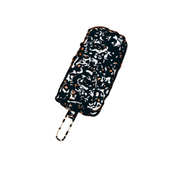 color sketch of ice cream with transparent background