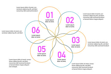 4 steps, options or processes circular diagram concept. Infographic business design.  Circle vector. 