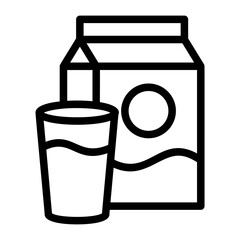  Milk,  Dairy product, Nutritional drink, Calcium source, Lactose-free options Icon lineal