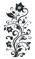Flower silhouette on white background. Vector illustration