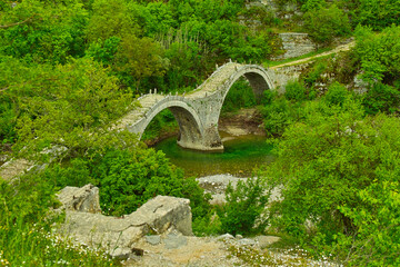 ancient bridge at the Zagoria in Greece