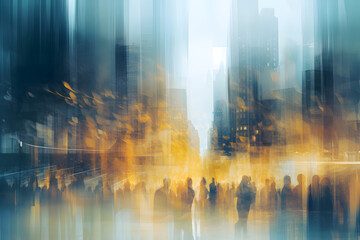 Obraz na płótnie Canvas Dynamic city environment. Multiple exposures. Abstract business background