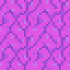 Pink abstract seamless pattern texture pixel art background. Knitted design. Isolated vector 8-bit illustration.