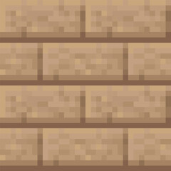 Brown brick wall seamless pattern in pixel art style. Abstract fashion fabric textures, pixel art vector illustration. Design for web and mobile app.