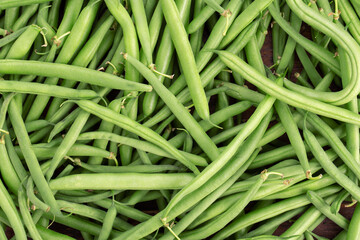 Green wax beans background.