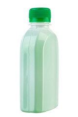 Detergent in a plastic bottle without an inscription, isolated on a white background.