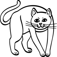 cute cartoon cat drawing.