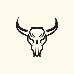 Horned Skull logo illustration design