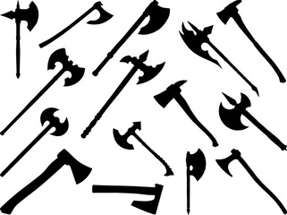 Set of Axes Silhouette