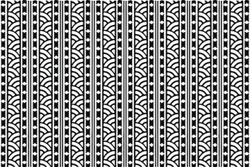 Black and White Textile Material with Greek Key Pattern 