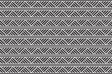 Black and White Textile Material with Greek Key Pattern 