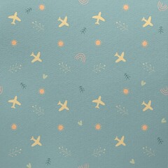 Cute baby pattern for boys with planes 