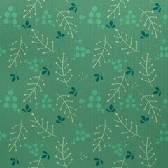 seamless pattern with flowers green cutest minimalistic 