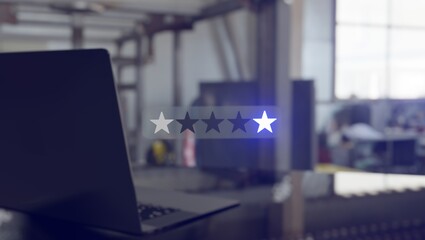 Users and stars with 3D illustrations rendering beautiful young orange backgrounds