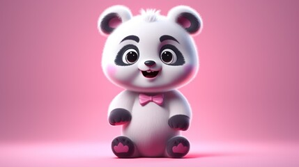 panda bear with a heart