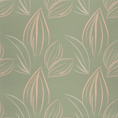 Fototapeta premium Pastel seamless pattern with plants flower cute watercolor designs vintage 
