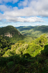 Fototapeta na wymiar View from Mirante da Solidao (Solitude Viewpoint) at the Ronda Municipal Natural Park in Sao Francisco de Paula, South of Brazil