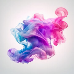 Obraz na płótnie Canvas puff of smoke in neon tones, abstract art, colored steam background, smoke cloud swirl pattern, bright vivid colors. AI generated