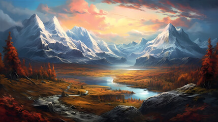 Plakat Majestic Mountain Landscape
