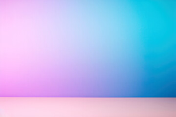 Empty table and blue and pink gradient background. For product display.