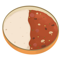 Easy Manu for camping hiking picknic outdoor with egg sausage bread. Hand drawing isolated in white background