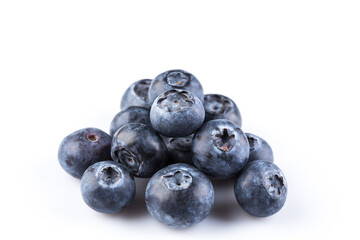 Blueberries on white background