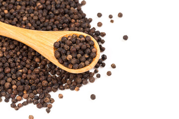 Black pepper isolated on the white background