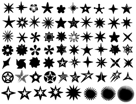 Set collections Grunge Stars y2k icon vector illustration